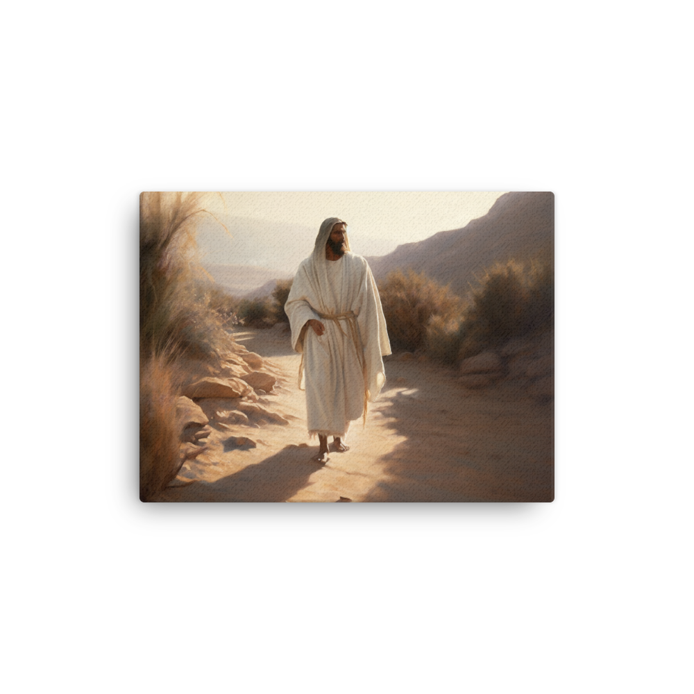 Jesus In The Wilderness - Thin Oil Painting Canvas Print